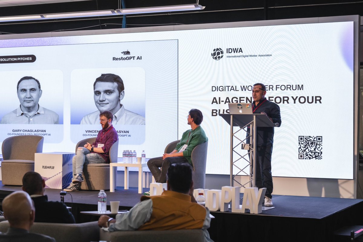 zwipeco's tweet photo. Digital Workers Forum ‘23 ✅

RestoGPT AI is proud to be the first Restaurant tech startup to take part in this impactful conference. 

AI digital workforce for SMB restaurants 🤖

#AI #GPT #restaurants https://t.co/pReTQOxUKP