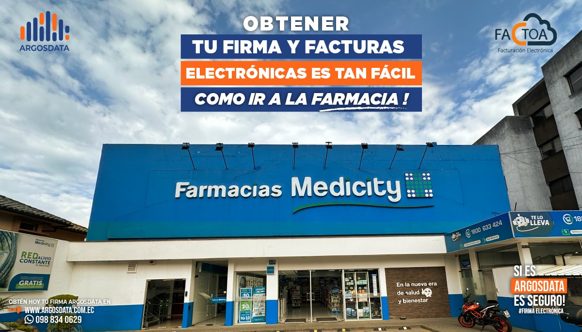 ArgosdataEcu's tweet photo. Cuando vayas a la farmacia por medicinas o vitaminas, recuerda que también puedes adquirir tu firma y facturas electrónicas de forma ágil y sencilla

#SiEsArgosDataEsSeguro #FirmaElectronica #TramitesDigitales #FacturaciónElectrónica #ArgosData https://t.co/ddD5ek9xd7
