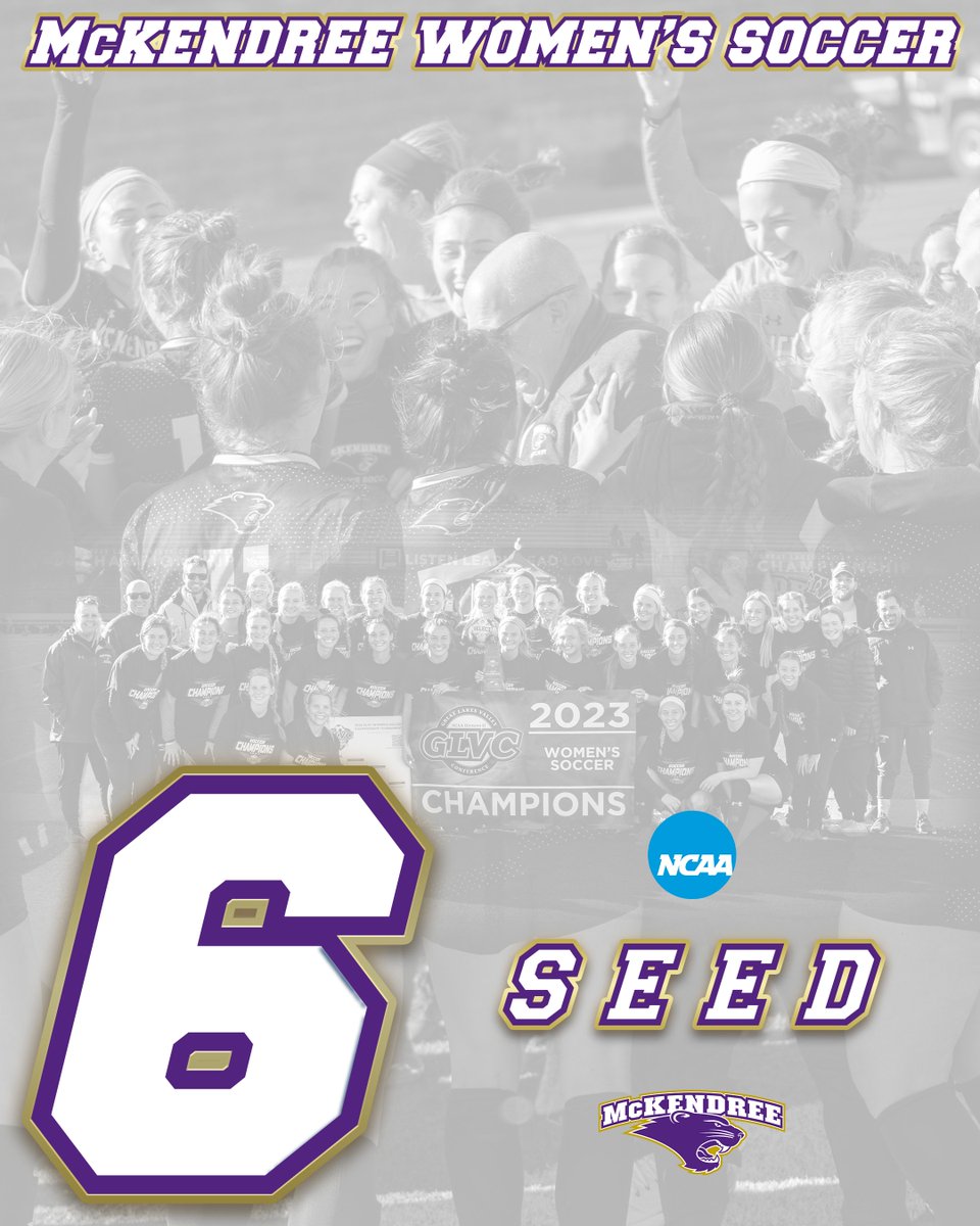 McKendree Bearcats (@mckbearcats) on Twitter photo ⚽🐾@McKendreeWSoc grabs the No.6-Seed in the <a href="/NCAADII/">NCAA Division II</a> National Tournament after claiming their 4️⃣th #GLVCwsoc Title 🏆!
The Bearcats will face No.3-Seed Grand Valley State in Marquette, MI during the Midwest Regional arm of the #D2wsoc National Tournament!
#BearcatsUnleashed ⚽🐾@McKendreeWSoc grabs the No.6-Seed in the <a href="/NCAADII/">NCAA Division II</a> National Tournament after claiming their 4️⃣th #GLVCwsoc Title 🏆!
The Bearcats will face No.3-Seed Grand Valley State in Marquette, MI during the Midwest Regional arm of the #D2wsoc National Tournament!
#BearcatsUnleashed