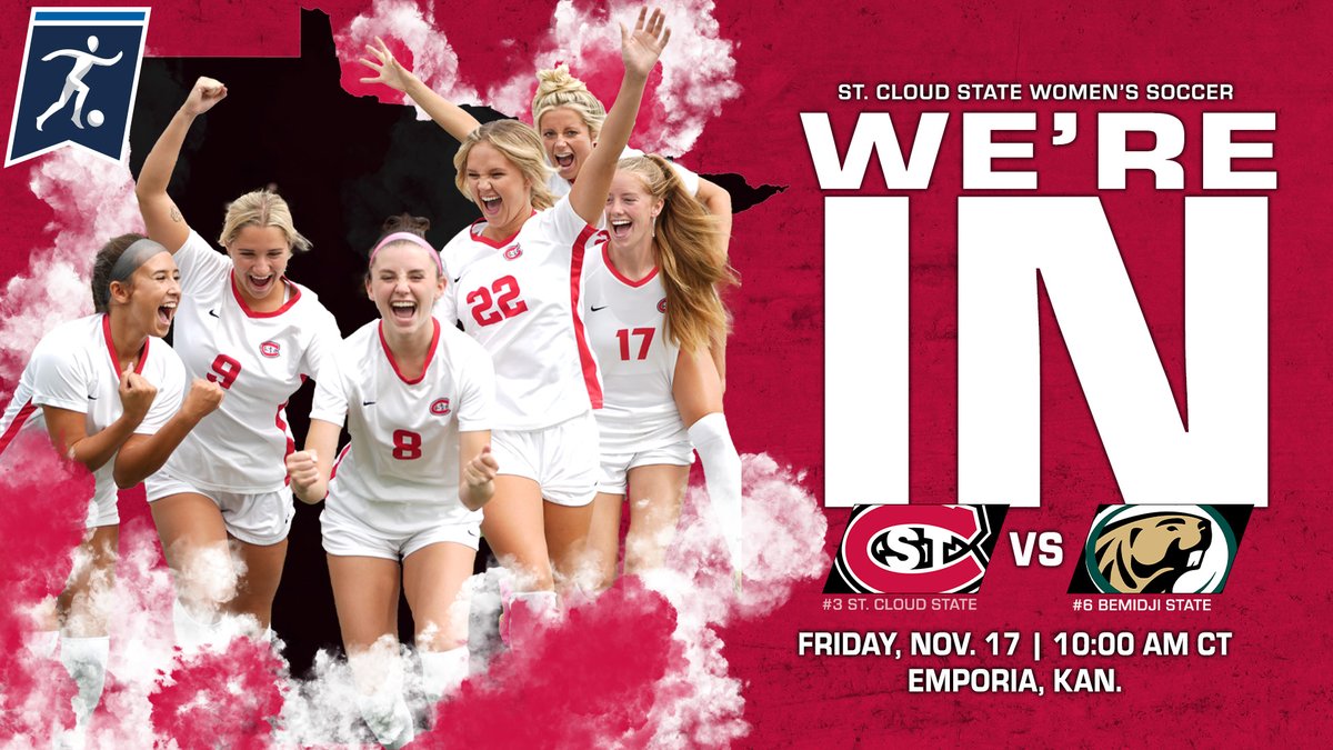 𝙒𝙀'𝙍𝙀 𝙄𝙉 ‼️

For the first time in program history, St. Cloud State advances to the NCAA #D2WSOC Tournament! 

No. 3 seed SCSU will face No. 6 seed Bemidji State on Friday, Nov. 17 at 10 am CT in Emporia, Kan.

#GoHuskies ⚽️