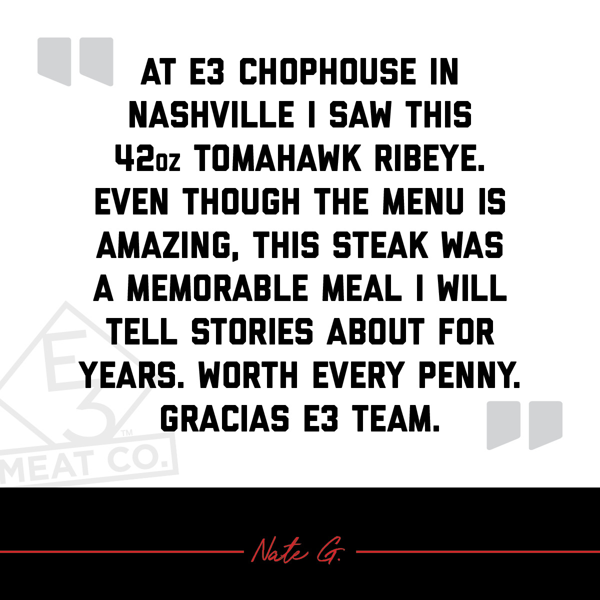 Nashville friends, have you tried E3 Chophouse Nashville yet? Love the steak? Order online to enjoy at home! 

#e3meatco #e3ranch #southeastkansas #morethanasteak #responsiblyraised #e3chophousenashville #fivestars