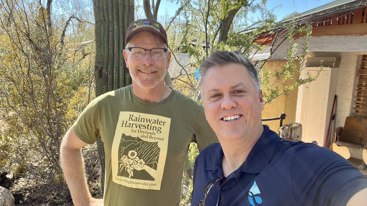 I met up with three amazing #water peeps today in Tucson to learn about efforts to reduce, reuse, and recycle in the desert:

-John Kmeic of <a href="/TucsonWater/">Tucson Water</a> 
-Luke Cole of <a href="/sonoraninst/">Sonoran Institute</a> 
-Brad Lancaster of Rainwater Harvesting: harvestingrainwater.com

Episode coming on <a href="/thewaterloop/">💧 waterloop 💧</a>