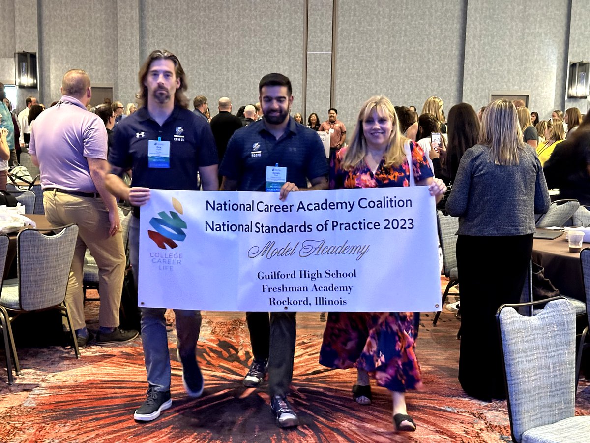 CareerAcadsNCAC's tweet photo. Congratulations to @Rps205's Guilford High School for earning Model Status for their Freshman Academy! #NCAC2023 https://t.co/7AmpkHpaUa