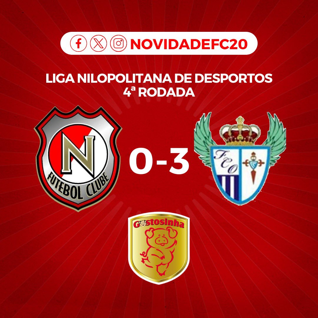NovidadeFC20's tweet photo. TEM DIA QUE É NOITE! 

Sábado nada deu certo. Novidade conheceu a primeira derrota contra o Olimpia por 3 a 0 pela 4ª rodada da LND. 

Vamos levantar a cabeça e foco no próximo desafio. https://t.co/TaNqb2F5PB