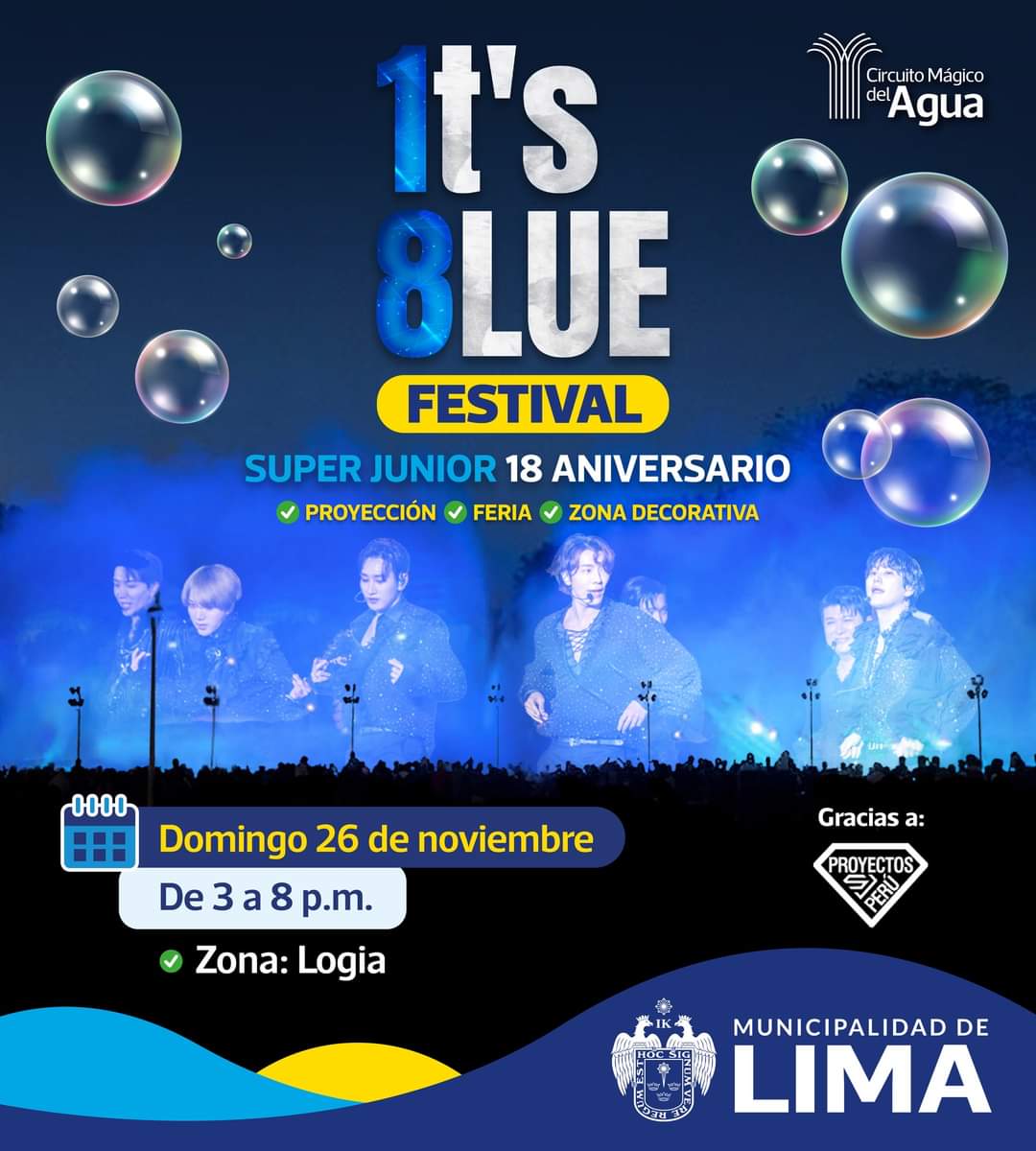 Uno de los más grandes eventos hechos por ELF Perú será realidad este 29/11, SJ en el CIRCUITO MÁGICO DEL AGUAA!?! será una locura 🤯 no dejes pasar esta increíble experiencia gracias a <a href="/proyectosperuSJ/">Proyectos Perú SJ</a> 

#18Years_with_SUPERJUNIOR
#SUPERJUNIOR 
<a href="/SJofficial/">SUPER JUNIOR</a> #1ts8lueTimewithELFPeru