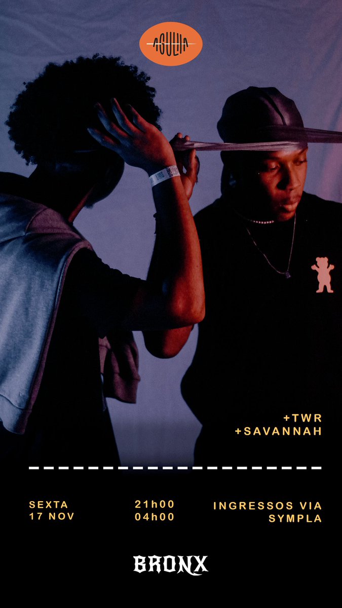Nesta sexta, 17/11, tem Aniversário de 7 anos do Coletivo Bronx no Agulha 🤍

Na line nossos convidados: TWR + SAVANNAH ✍🏾

Antecipados promocionais: sympla.com.br/evento/bronx-7…
