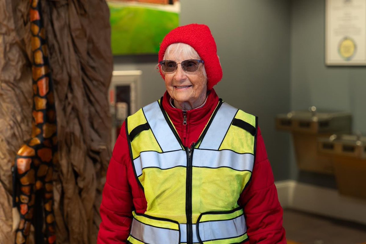 Happy 90th birthday to our sweet crossing guard, Ms. Vada Keller! 🐾