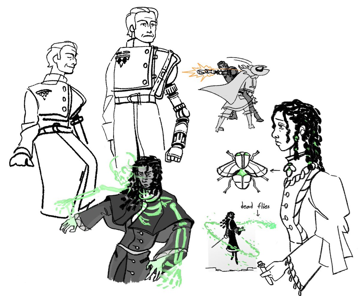 Fantasy-western side characters I never posted here (Vice president and necromancer)