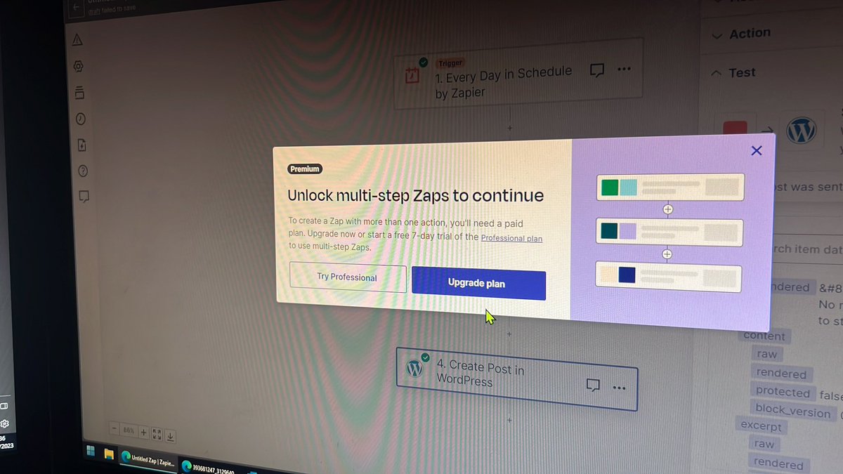 That’s a really crappy thing to do, <a href="/zapier/">Zapier</a> - why can’t you warn us as we go?
I’ve just spent an hour setting up something that I’ll now never use.