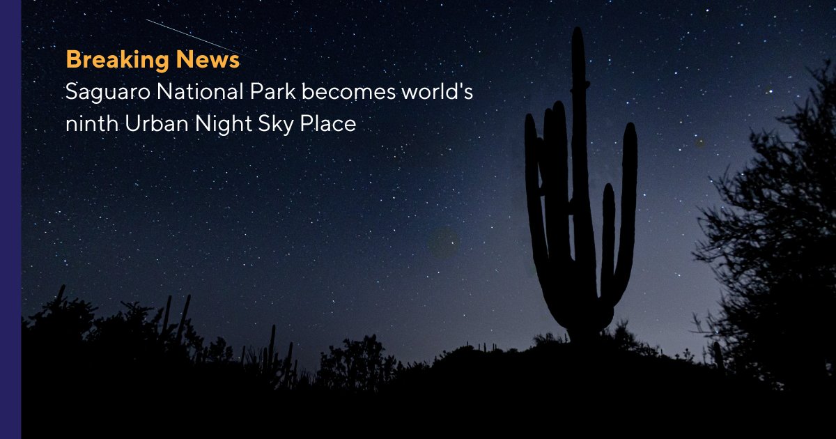 We are excited to announce Saguaro National Park has become the newest Urban Night Sky Place. Learn more about Saguaro National Park and their recent achievement @ bit.ly/3QAI9in. #darkskies #wildlife #saguaronationalpark #nationalparks Photo by Jordan D Chadwick-Camp