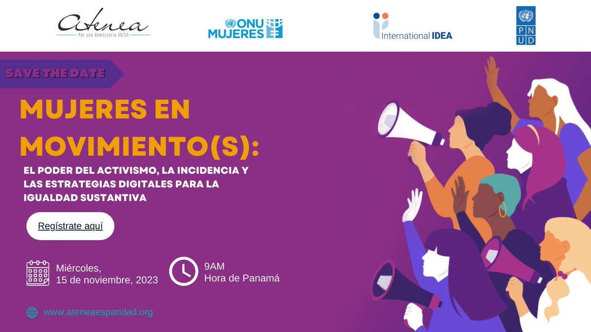 #TeInteresa | Únete al diálogo “Mujeres en movimiento(s): El poder del activismo, la incidencia y las estrategias digitales para la igualdad sustantiva” organizado por la @onumujeres
📅 15 de nov, 8pm hora CDMX
Inscríbete aquí 👉🏽 buff.ly/47cAP3x
#Mujeres