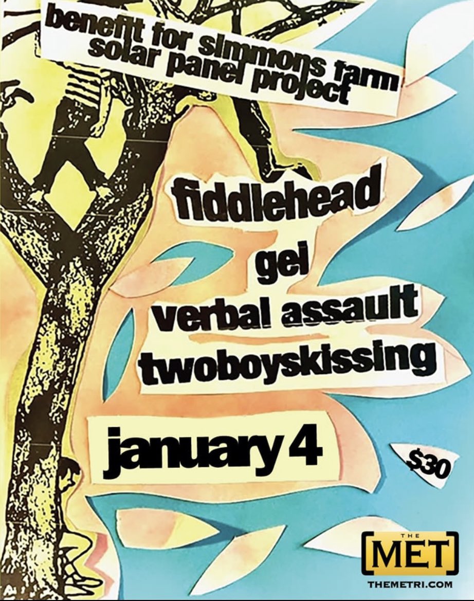 PVD RI w/ @fiddleheadusa A benefit show for Simmons farm 4 years ago, I reached out on a whim for Brian to release a 7” for us. We didn’t even have anything written yet, but he was down. Violent Closure happened because of him. etix.com/ticket/p/43143…