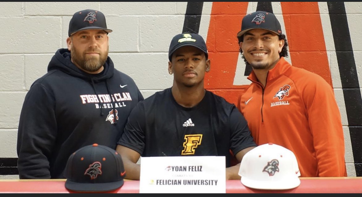 Congratulations to Yoan Feliz on signing with Felician University!! ⚾️🐔 #fightingclan #bleedredsweatgray #felicianuniversitybaseball