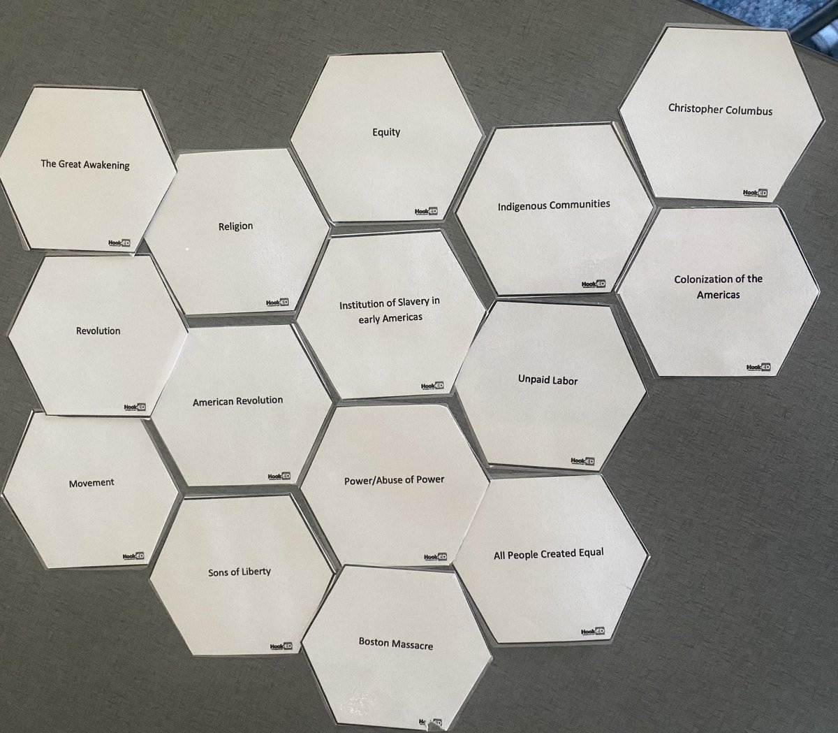 Abby_Educ's tweet photo. Took a step back in between units to do some hexagonal thinking with what we’ve already learned and themes that continue to appear. Such cool convos took place! https://t.co/7l7WVmTw8j