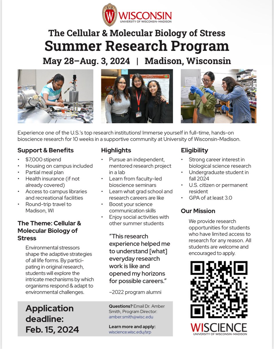 cau_curc's tweet image. Unleashing the Power of Science! Excited to be part of the Cellular &amp;amp; Molecular Biology of Stress Summer Research Program at UW-Madison. Ready to dive into hands-on research, build my career, and explore the fascinating world of bioscience. #CURC #Creativity #Research  #HBCU