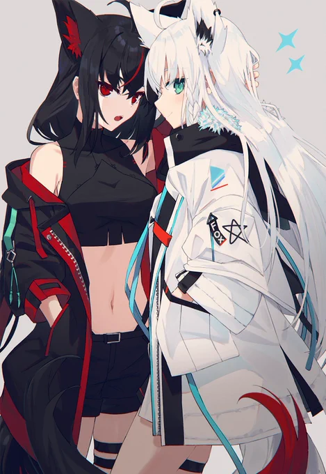 #絵フブキ 白上&黒上 