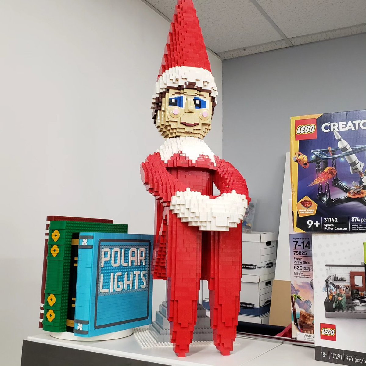 Take a look at our brick built Elf on a Shelf that will be at Union Station as part of their Holiday Reflections display.  Come check it out in November - December!
<a href="/UnionStationKC/">Union Station KC</a>