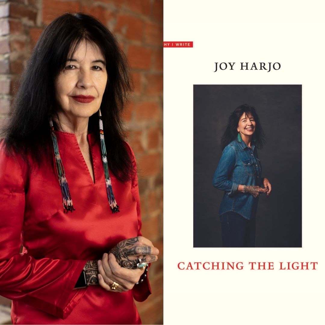 WashoeLibrary's tweet photo. Next up in online #AuthorTalks: Join us for an afternoon chat with @JoyHarjo, internationally renowned performer, writer, and poet of the Muscogee (Creek) Nation, as she discusses her recent memoir, #CatchingtheLight, on November 16 at 1 pm. Register at https://t.co/4NwsMoSac3 https://t.co/QMrerE2iDs