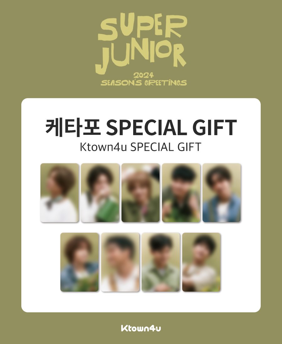 Ktown4u_com's tweet image. 🔔#Ktown4u Pre-order Benefit Preview👀
💙SUPER JUNIOR 2024 SEASON'S GREETINGS💙

🎁POB : Hologram Photocard 1Set

💗FC LINK👉tinyurl.com/z8fpv8ku

#SUPERJUNIOR #2024_SEASONSGREETINGS