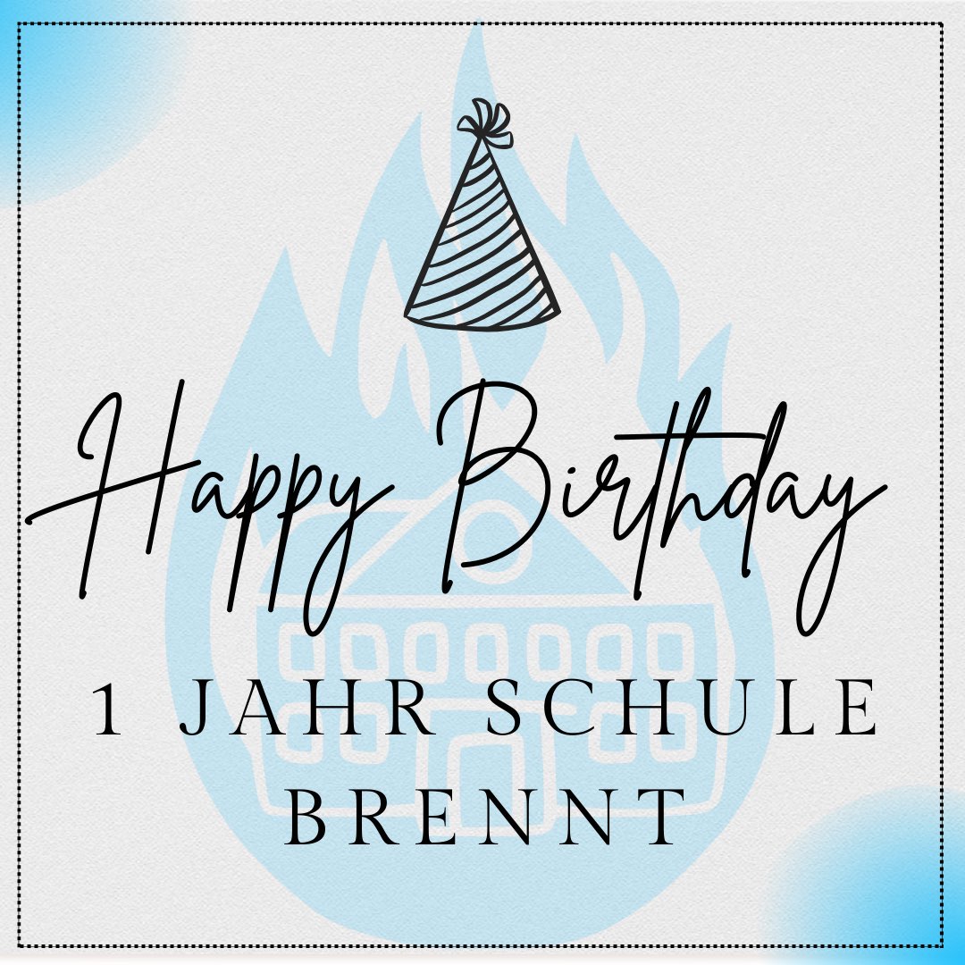 SCHULE BRENNT IST 1! Heute vor genau einem Jahr fand das erste, offizielle Plenum von Schule brennt statt. Wir blicken stolz zurück auf ein ereignisreiches Jahr und freuen uns auf das, was noch kommt! ✊