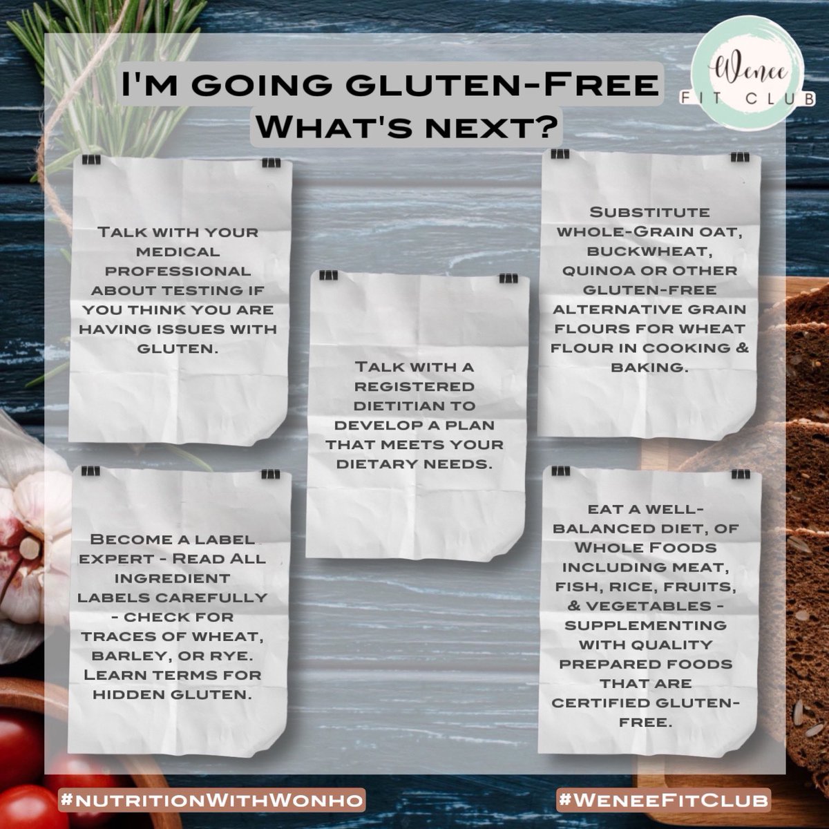 WeneeFitClub's tweet photo. #TargetedTuesday No matter your reasons for going gluten-free, there’s a lot of info &amp; myths out there. Like most healthy plans, if you stick with natural whole foods, you’ll already be on track! 
#NutritionWithWonho #WeneeFitClub #WONHO #WENEE @official__wonho @WeneeFitClub https://t.co/kSjfta0d6k