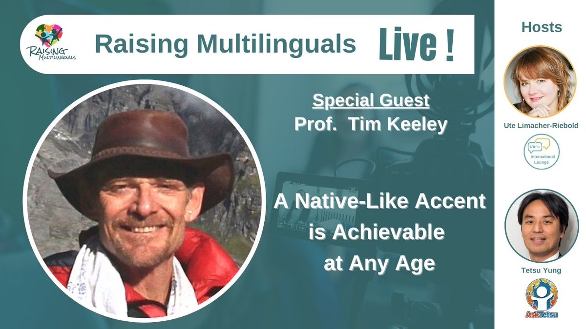 RMultilinguals's tweet image. Conventional wisdom tells us that only kids can acquire perfect accent. But Tim Keeley is here to tell us otherwise! Come ask him yourself on Nov. 21, 9AM NYC, 11PM JP, and 3PM Paris.

linktr.ee/raisingmultili…