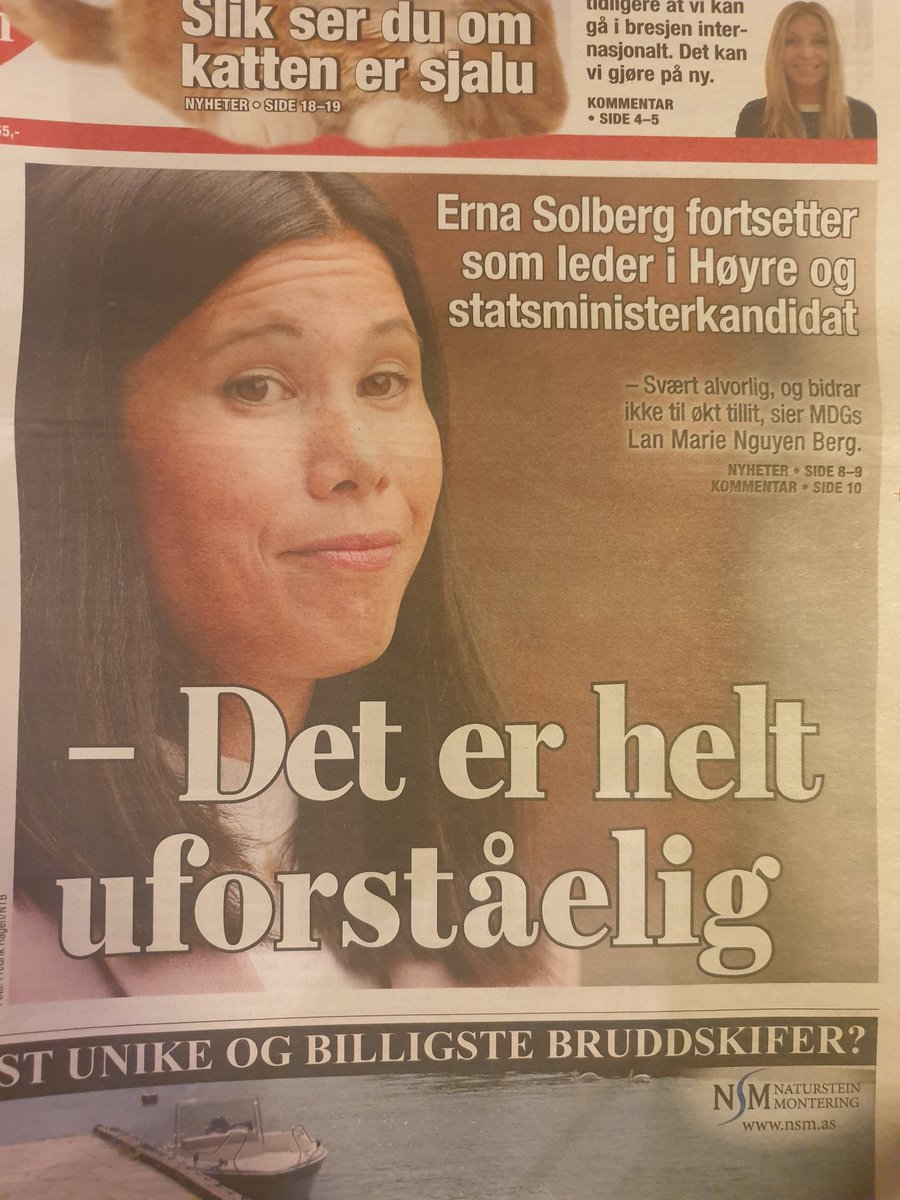 Er det ikke litt pussig kritikk fra #LanMarieBerg - som selv nektet å gå i en sak hun de facto var ansvarlig for - milliardunderskudd i utbyggingsprosjekt ifm Oslos vannforsyning. Hun endte opp med å felle eget byråd.