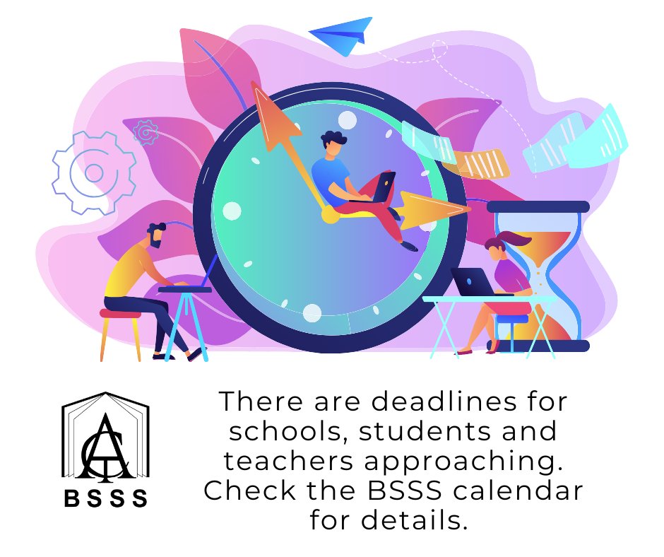 ACT_BSSS's tweet image. There are deadlines approaching for schools, teachers and students. Check out the calendar for details at bsss.act.edu.au