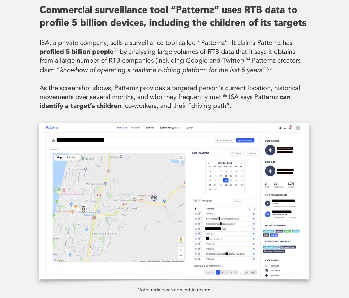 @johnnyryan.bsky.social (@johnnyryan) on Twitter photo We also reveal Patternz, a commercial surveillance system that claims to have used RTB data to profile 5 billion people.
(I should have tagged my co-author <a href="/WolfieChristl/">Wolfie Christl</a> at the top) We also reveal Patternz, a commercial surveillance system that claims to have used RTB data to profile 5 billion people.
(I should have tagged my co-author <a href="/WolfieChristl/">Wolfie Christl</a> at the top)