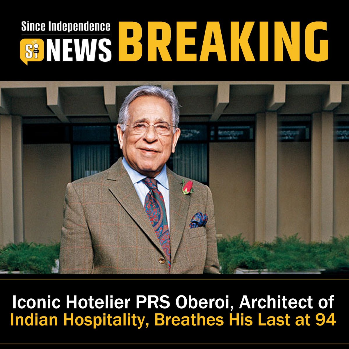 Iconic Hotelier PRS Oberoi, Architect of Indian Hospitality, Breathes His Last at 94 | Since Independence News
#IconicHotelier #PRSOberoi #IndianHospitality #PoliticsToday #BadiKhabar #SpecialReport #BreakingNews #SinceIndependence