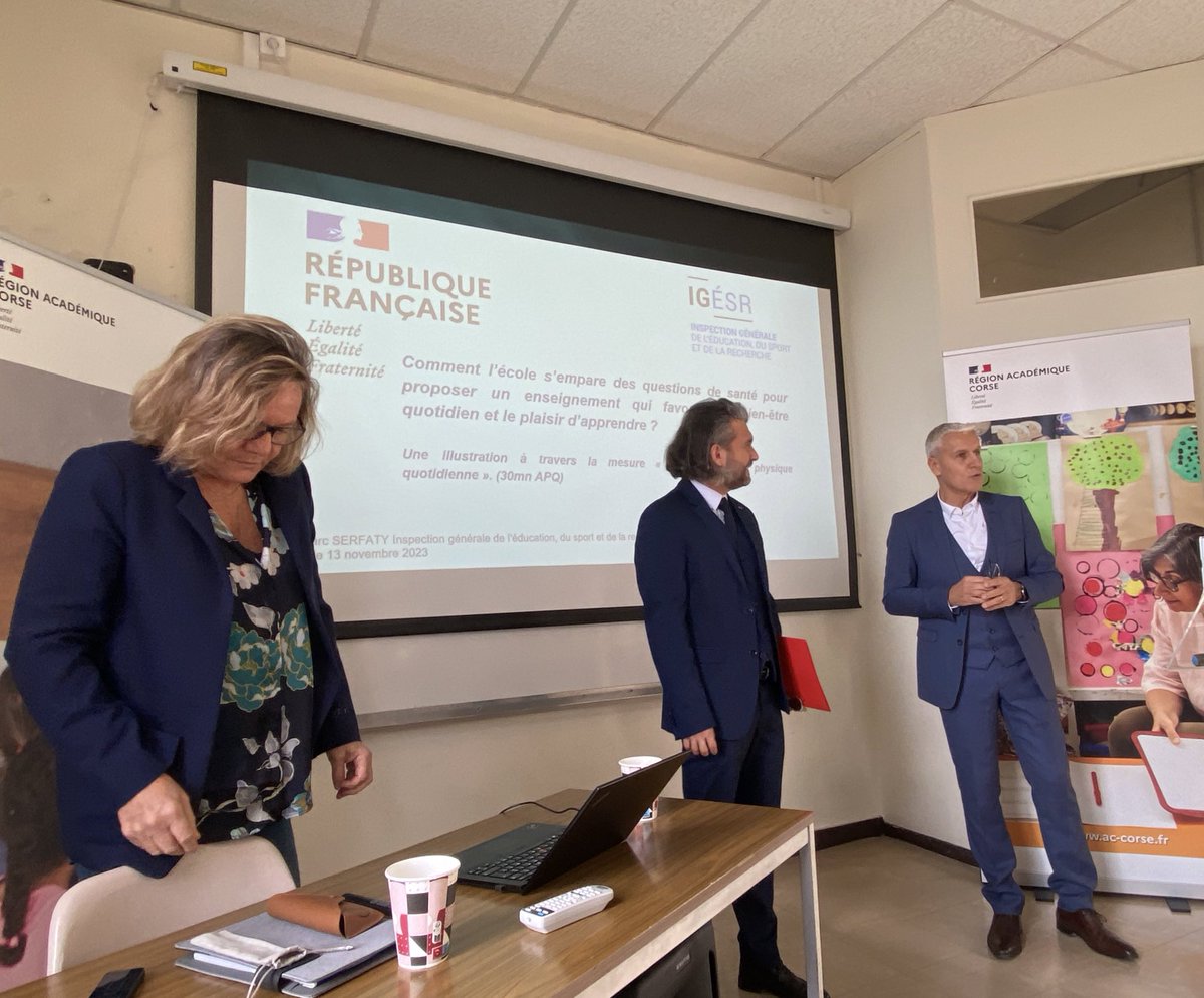 Dispositif 30mn d’APQ dans l’académie de Corse
✅ installer l’activité physique dans le quotidien des élèves
✅ bien-être et santé 
✅goût et plaisir de pratiquer
✅bouger plus mais bien
Merci à <a href="/InspeCorsica/">INSPÉ / Università di Corsica</a> pour son accueil
<a href="/PhiAgresti/">Jean-Philippe Agresti</a> <a href="/jeanmarcserfaty/">Jean Marc SERFATY</a> <a href="/accorse/">Académie de Corse</a> <a href="/education_gouv/">Ministère Éducation nationale</a>