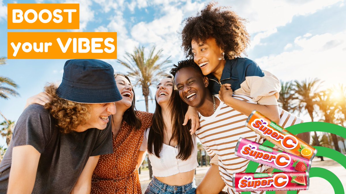 Keep the good vibes going for longer with the sqaud💃🏽 Always have your Super C Rolls in your pocket for a quick boost of energy 👌🏼💯 #SuperCSweets #VitaminC #TheOriginalEnergySweet #Flava #Fruity #Energy #Boost #HangOut #Squad #GangGang #Vibes
