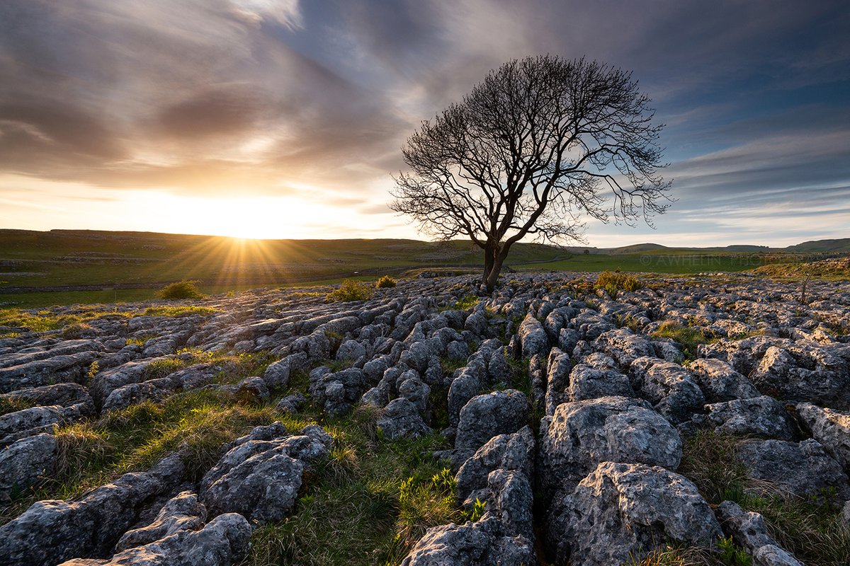 Your #PicOfTheDay the sunsetting over the limestone pavement of #Malhamdale 💚

We are glad to see the back of yesterday and #StormDebi! We hope that all stayed safe 🙌

📸 awhelinphotography.com 

#YorkshireDales #TuesdayThoughts