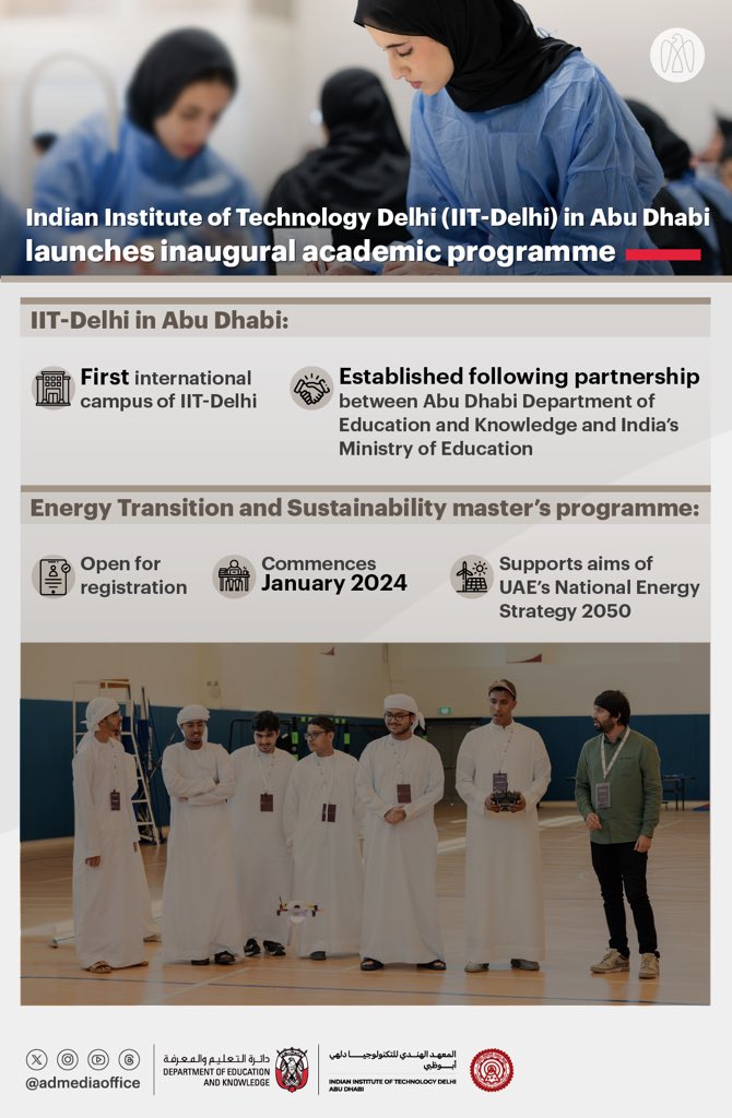 IIT Delhi's Abu Dhabi Campus to Commence Master's Courses in January 2024
