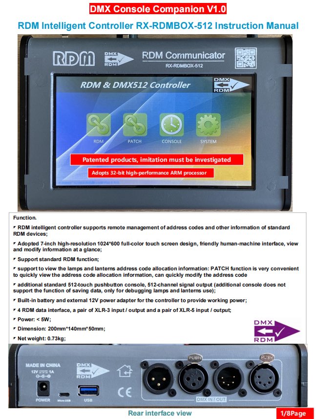 akprolights's tweet image. The latest essential tools for lighting designers:
DMX&amp;amp;RDM console companion
When used with a DMX console, you can:
1. Check the address code of the light*;
2. Modify the lighting address code*;
3. Modify the optical channel value*;
4. Read light information*;