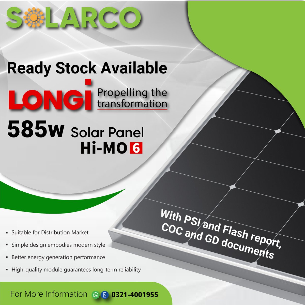 arqureshi527's tweet photo. Longi Solar 585W Panels
*Ready Stock Available*
Place your order now we are just a call away.
For More Details contact us on following:
Call to talk 0321 4001955
https://t.co/8qazyaYGzc https://t.co/4gOrnL5x1u
