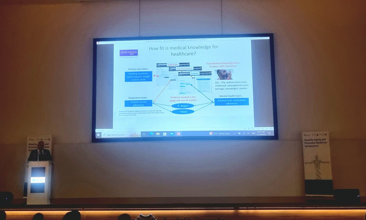 Day to of the @KhalifaUni Healthy Aging Seminar. @UoMPankhurst's John Ainsworth speaking about the role of digital and data technologies in the future of healthcare.