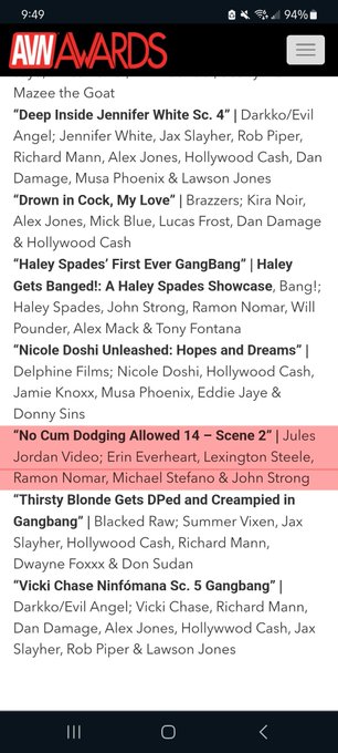 My first ever DAP has now earned me my first @avnawards nomination for Best Gang Bang Scene ❤️&zwj;🔥   I'm<a class="tags" target="_blank" title="On Twitter" href="/?out=eyJ0eXAiOiJKV1QiLCJhbGciOiJIUzUxMiJ9.eyJpYXQiOjE3MjAzMTg0MTcsImlzcyI6InR3cG9ybnN0YXJzLmNvbSIsIm5iZiI6MTcyMDMxODQxNywiZXhwIjoxNzUxODU0NDE3LCJyZWRpcmVjdF91cmwiOiJodHRwczovL3R3aXR0ZXIuY29tL2F2bmF3YXJkcyJ9.4EN8Oy2VZVs42ijv-Ng3DabZouKKFmbfSKZOyC2Um4Nre-EJm6lh3twHEdpxX9fQDRffwi73yAUGyM0iIkcJFA">@avnawards</a>