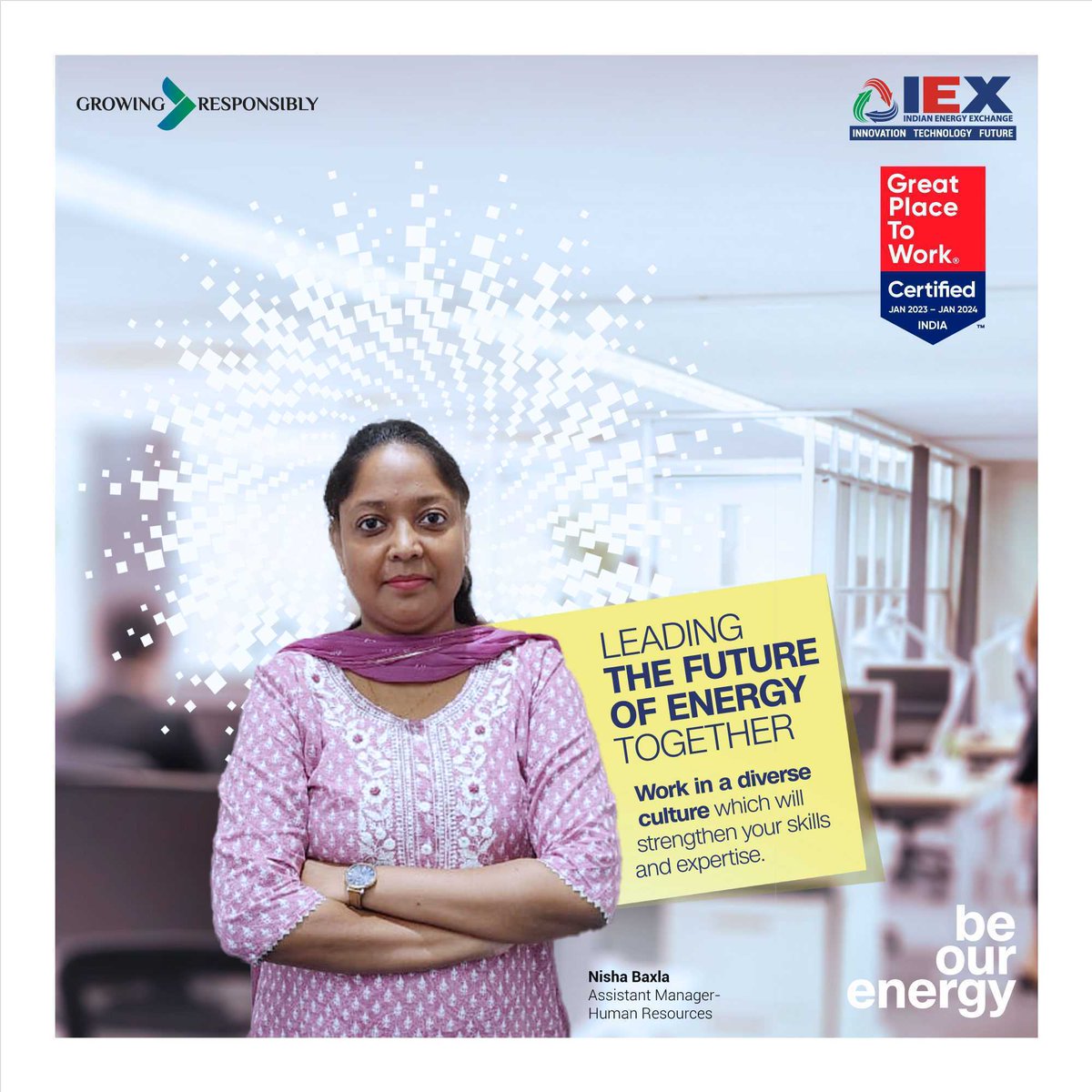 Cultivating an inclusive work environment that fosters diversity and continuous learning.

#EnergyFuture #PowerMarket #GreatPlaceToWork #IndianEnergyExchange #HRInsights #DiversityandInclusivity #LearningCulture