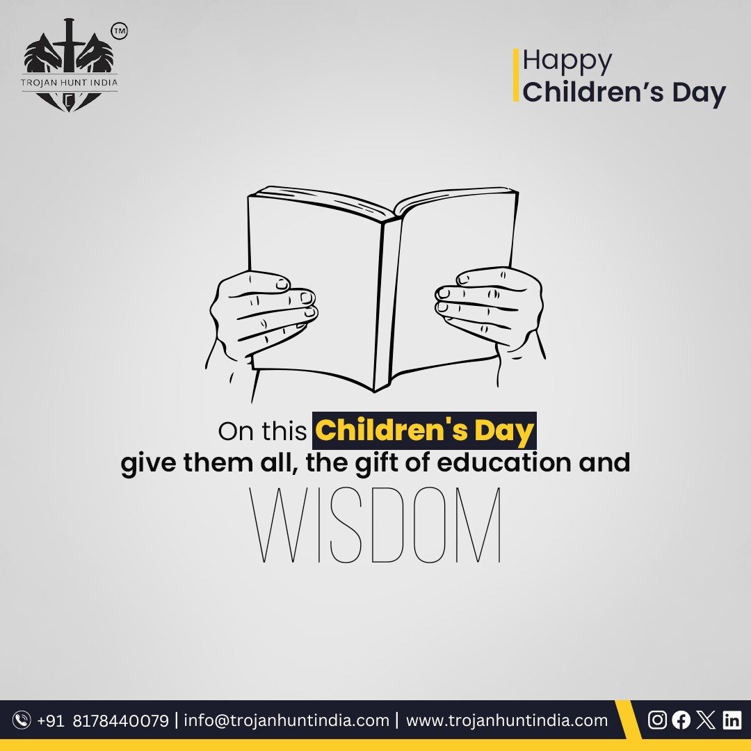 Nurturing young minds with the gift of knowledge and wisdom. Happy Children's Day to the bright sparks shaping our future.

Contact +91 8178440079
Visit trojanhuntindia.com

#NationalEducationDay #educationmatters #educationsystem #cybersecurityawareness #dataprotection