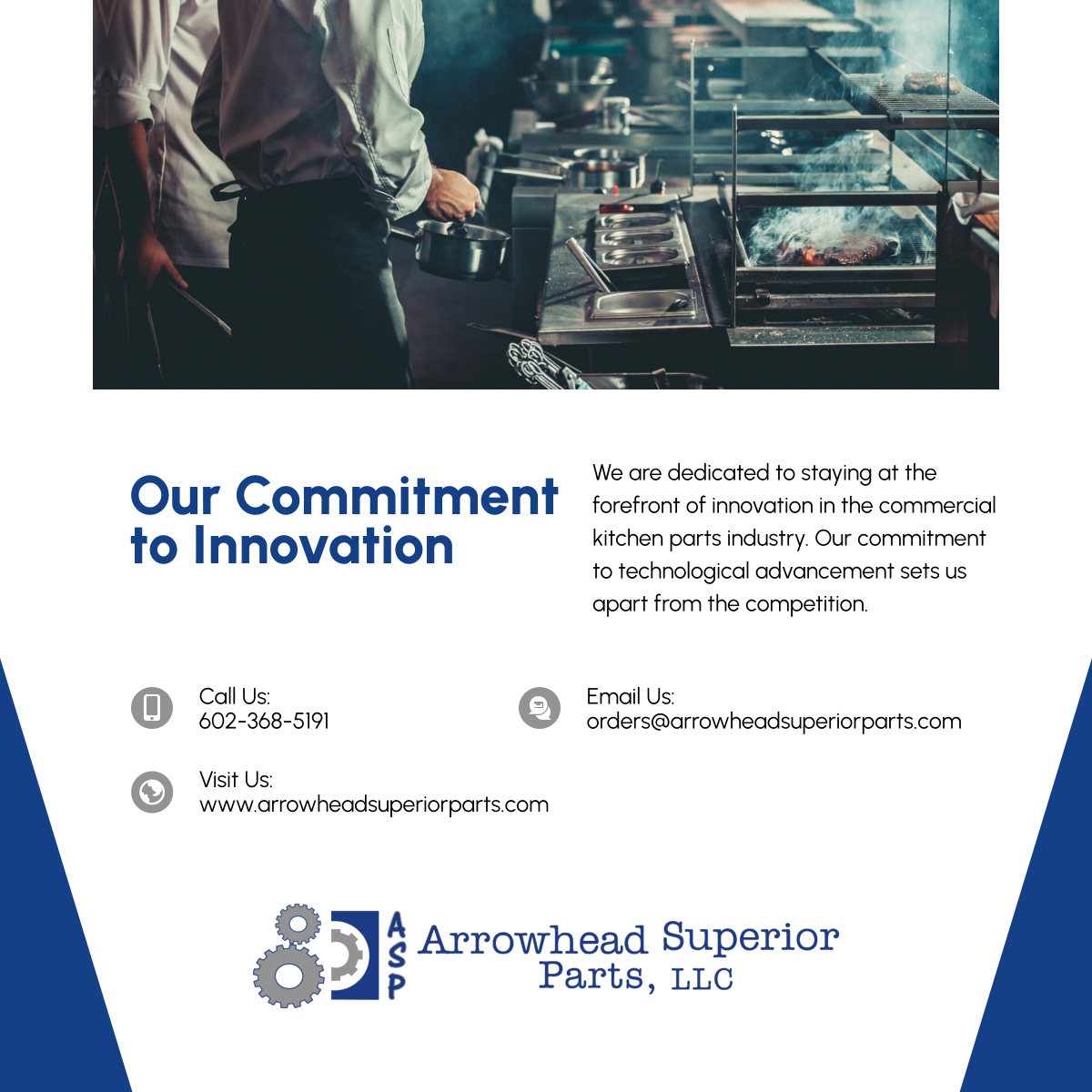 arrowheadsuppts's tweet image. By choosing Arrowhead Superior Parts LLC, you&apos;re not just investing in top-quality parts; you&apos;re also embracing cutting-edge technology and sustainable solutions that will future-proof your kitchen.

#KitchenEquipment #PeoriaAZ #OurCommitment