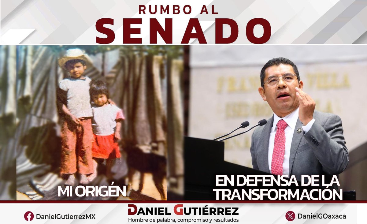 DanielGOaxaca's tweet photo. Soy de origen humilde como muchos Oaxaqueños, provengo de la cultura del trabajo y del esfuerzo. 
¡Estoy preparado para los retos! 
Caminemos juntos rumbo al #Senado para consolidar la transformación. 
¡Si a tu casa llega la encuesta, #DanielGutiérrez 👈🏼es la Respuesta!
#Oaxaca https://t.co/VAsmMaCzSG