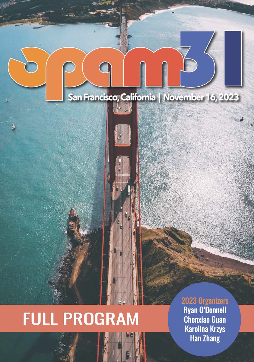 The full program for OPAM 31 is available! Download at opam.net We look forward to seeing you in San Francisco soon!