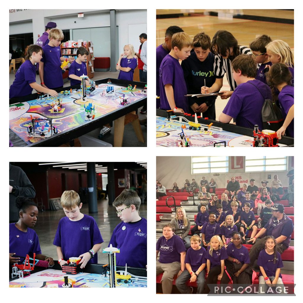 Progrmd4Primry's tweet photo. We had our FLL regional qualifier Saturday and both teams came away with a win! Team Lego Pirate Cats won the Inclusion award 💜 and Team Piper qualified for regionals in January 🏅so proud of their hard work and determination! @firstlegoleague #FLL #STEMeducation  #edtech https://t.co/MgVD3WVN6X