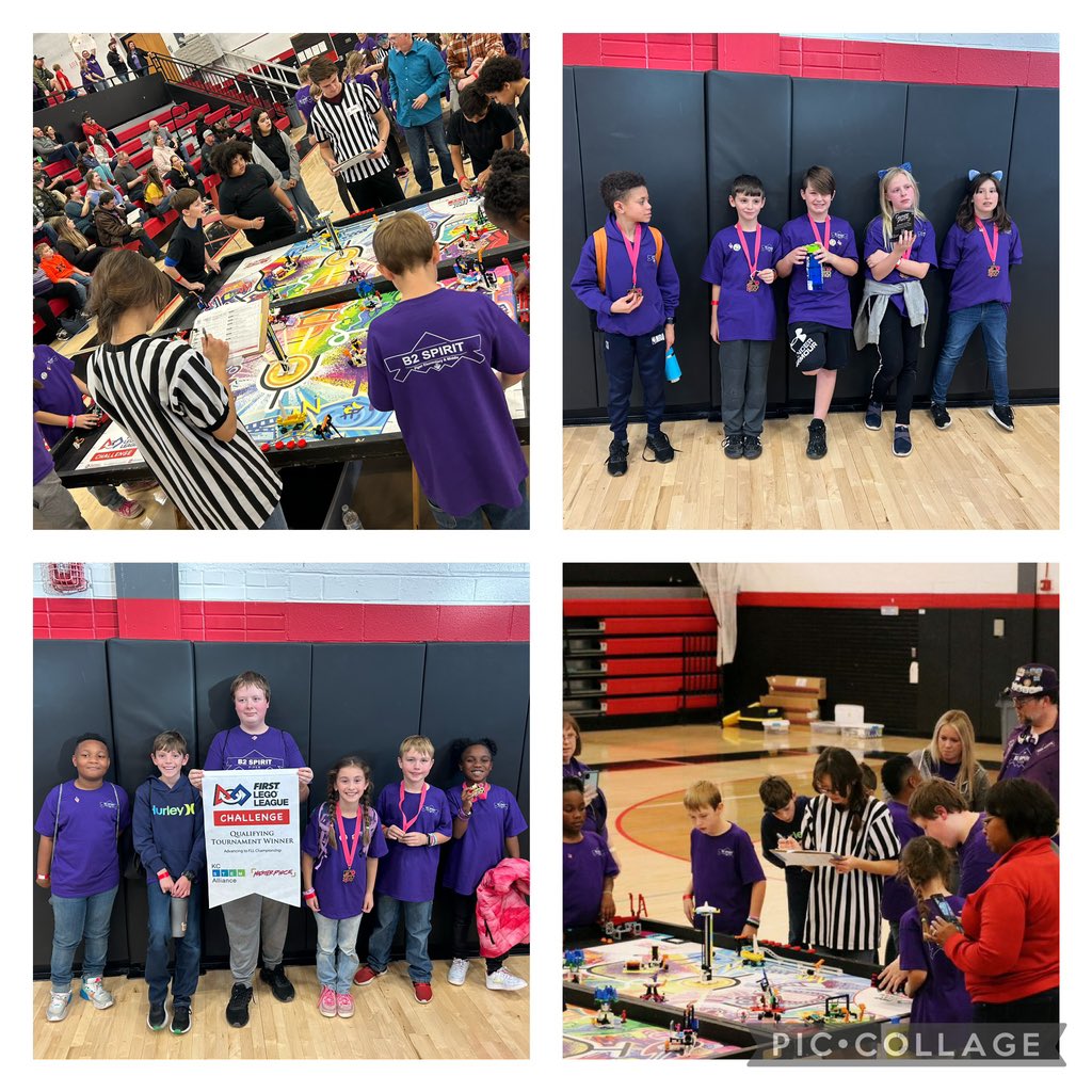 Progrmd4Primry's tweet photo. We had our FLL regional qualifier Saturday and both teams came away with a win! Team Lego Pirate Cats won the Inclusion award 💜 and Team Piper qualified for regionals in January 🏅so proud of their hard work and determination! @firstlegoleague #FLL #STEMeducation  #edtech https://t.co/MgVD3WVN6X