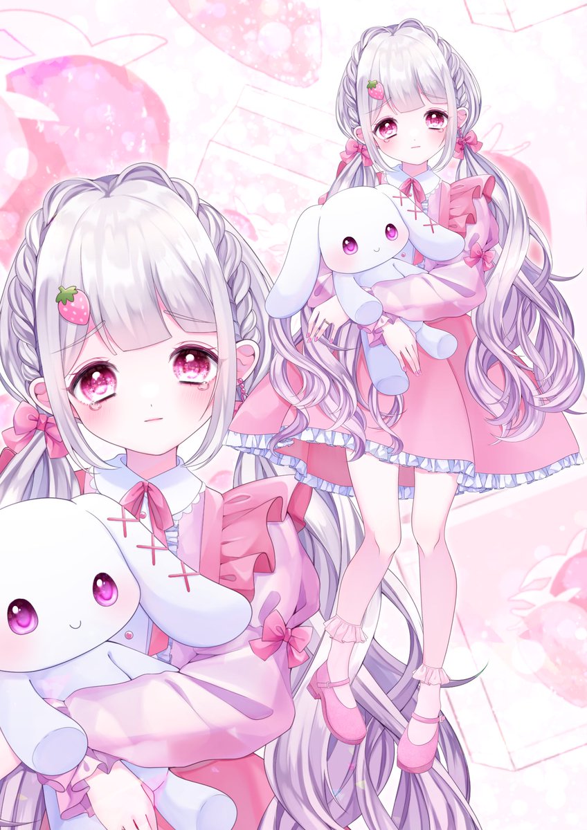 芙游白るねさん(<a href="/__fuyu_xx/">芙游白るね📔🤍</a> )のキービジュアルお仕立て致しました！

甘々で思わずキュンとする可愛さ☺️💕💕
表情も可愛いポイントです💧🩷

この度はご依頼ありがとうございました٩( ´ω` )و

 #小花衣のご依頼作品🌼
 #有償依頼  #有償依頼受付中 
 #イラスト依頼募集中 #イラスト依頼