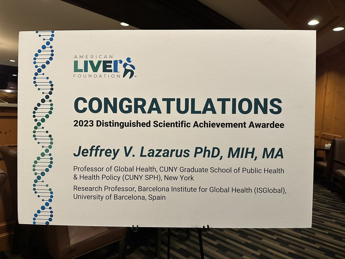 Congratulations to @JVLazarus on receiving the 2023 American Liver Foundation Distinguished Scientific Achievement Award.👏 @ajay_duseja