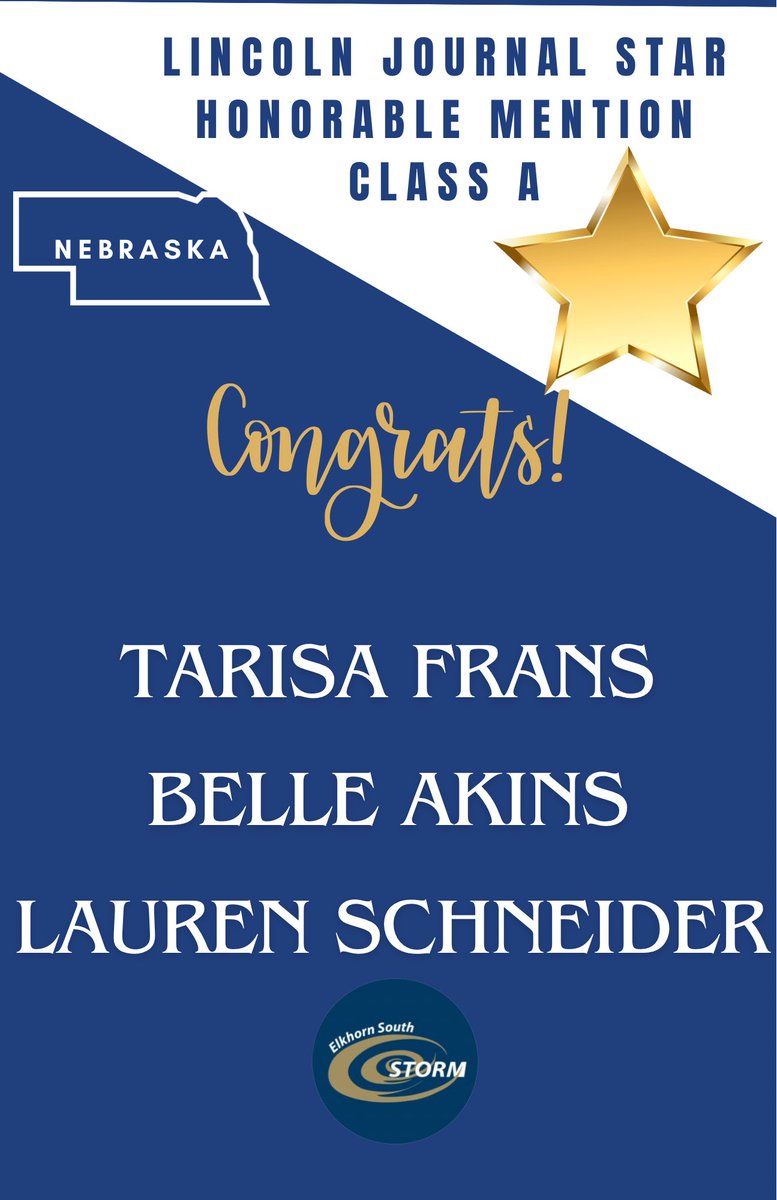 Lincoln Journal Star
awarded
<a href="/TarisaFrans/">Tarisa Frans</a> <a href="/belleakinss/">belle akins</a> <a href="/laurenmae2026/">Lauren Schneider</a> Honorable Mention for all of Class A! * Congrats Storm ladies!! *
<a href="/NEPrepZone/">Nebraska Prep Zone</a> <a href="/DCPGSports/">DC Post-Gazette</a>
<a href="/JournalStarNews/">Lincoln Journal Star</a> <a href="/NebraskaHSSB/">Nebraska HS Fastpitch</a>
<a href="/ElkhornPS_ESHS/">Elkhorn South HS</a>