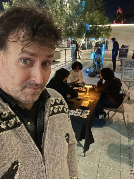 bullypulpit_hq's tweet photo. #DesperationRPG was played outdoors at the @MusicCenterLA as part of the @IndieCade festival! Night Games was an electrifying weekend of immersive gameplay under the stars and over 30 games of #DesperationRPG were played! Thanks to Kathryn Yu, Jonaya Kemper, and Eric Mersmann! https://t.co/GKeQEj50Vu