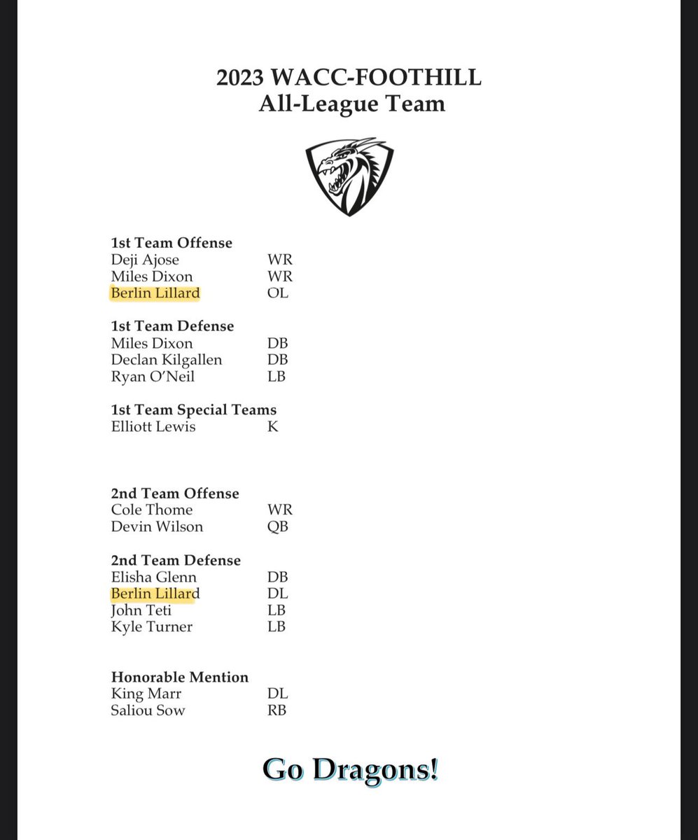 With the season unfortunately coming to an end this past weekend against a tough Marin Catholic team, I’m honored to be nominated for the WACC All League team this season 🙏🏾 <a href="/ODowd_FB/">Bishop O’Dowd Football</a> <a href="/hardynickerson/">Hardy Nickerson</a>
